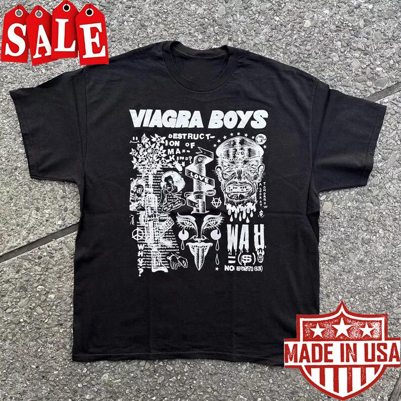 New Viagra Boys Destruction of Mankind Gift For Fans Unisex S-5XL Shirt