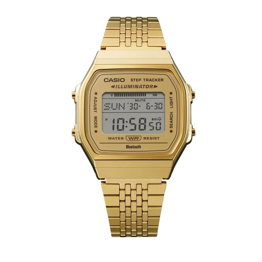 Casio Vintage Digital Smartphone Link Gold Tone Stainless Steel Quartz ABL-100WEG-9A Unisex Watch