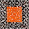 130cm Letter Color Matching Small Floral Scarf Silk Scarf Bandanna Square Scarves Women Kerchief For Ladies Shawl