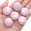 2pcs [25mm] Flat Round Acrylic Beads Plaid Flower Flat Beads For Jewelry Making DIY Pendant Keychain Crafts Findings