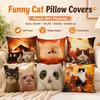 Funny Meme Cat Explosion Pillow Covers 2D Flat Printed Peach Skin Throw Cushion Case For Couch Sofa Living Room Decor 45X45Cm