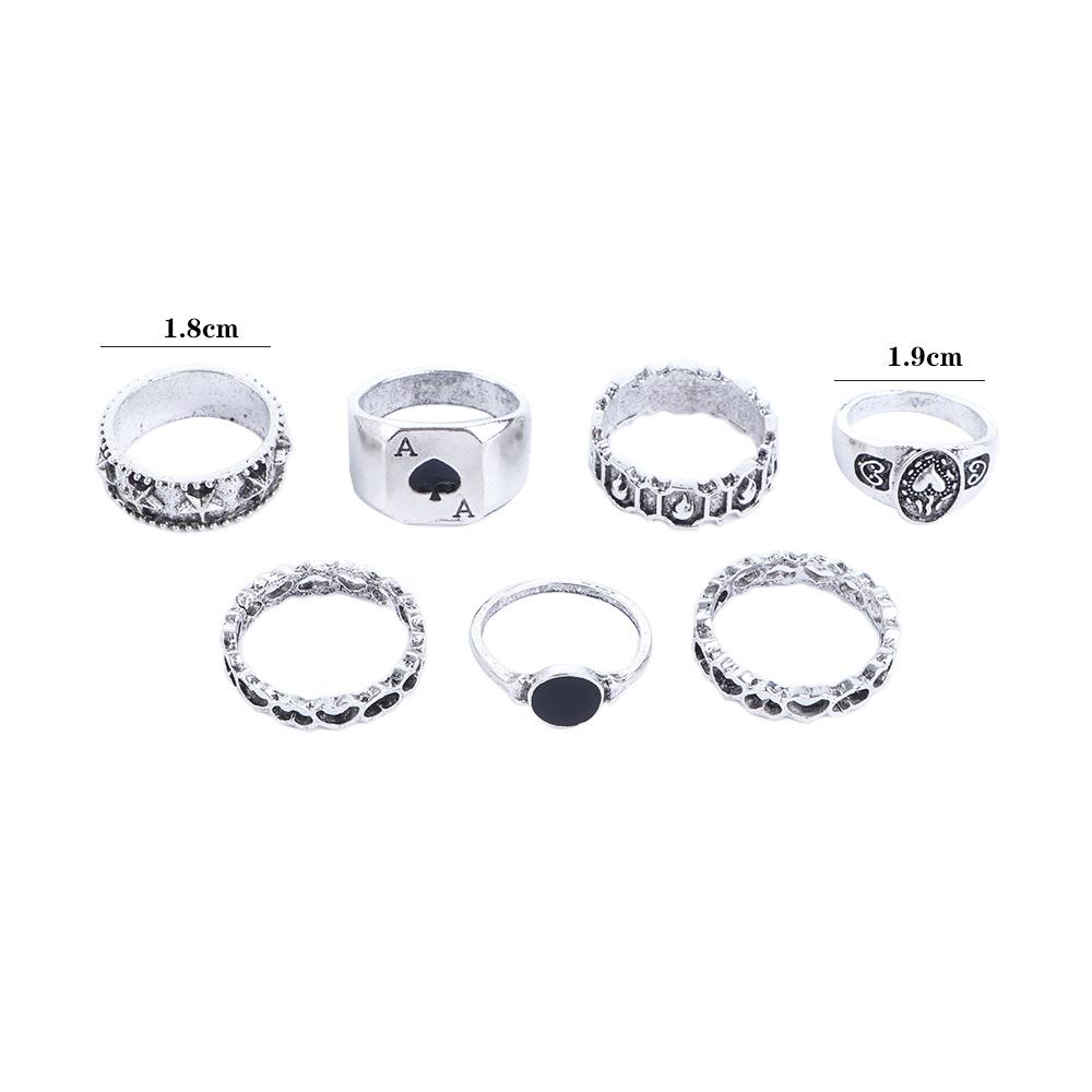 Personality Width Male Spades A Hip-hop Irregular Ring Men Finger Ring Korean Style Ring Punk Style