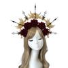 Gothic Lolita Rose Spiked Crown Headpiece Punk Baroque KC Punk Cosplay Costume Hair Accessories Sun Goddess Halo Headband