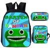 3Pcs/set Garten Of BanBan Backpack Anime Game School Bags Boys Girls Bookbag Cartoon Large Capacity Children Schoolbag Mochila