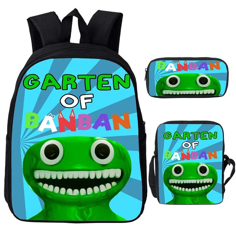 3Pcs/set Garten Of BanBan Backpack Anime Game School Bags Boys Girls Bookbag Cartoon Large Capacity Children Schoolbag Mochila