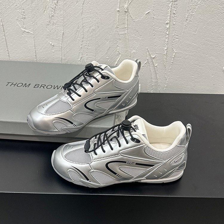 

Уличные нишевые гоночные кроссовки с внутренней высотой, увеличивающей моральный дух, женские 2025, новые сетчатые дышащие кроссовки для бега трусцой, повседневные спортивные 40 серебряный