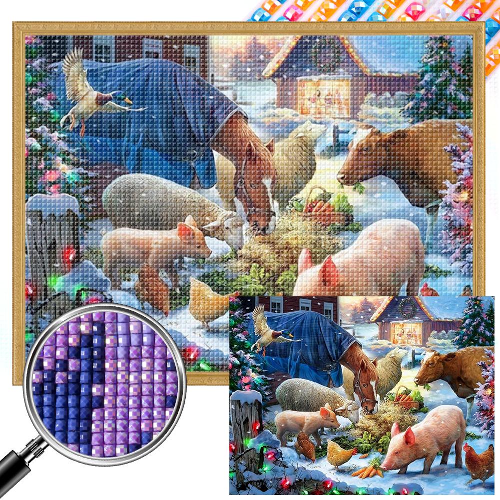 5D DIY Full Square Drill Partial AB Drill Diamond Painting Farm Kit 45x35cm