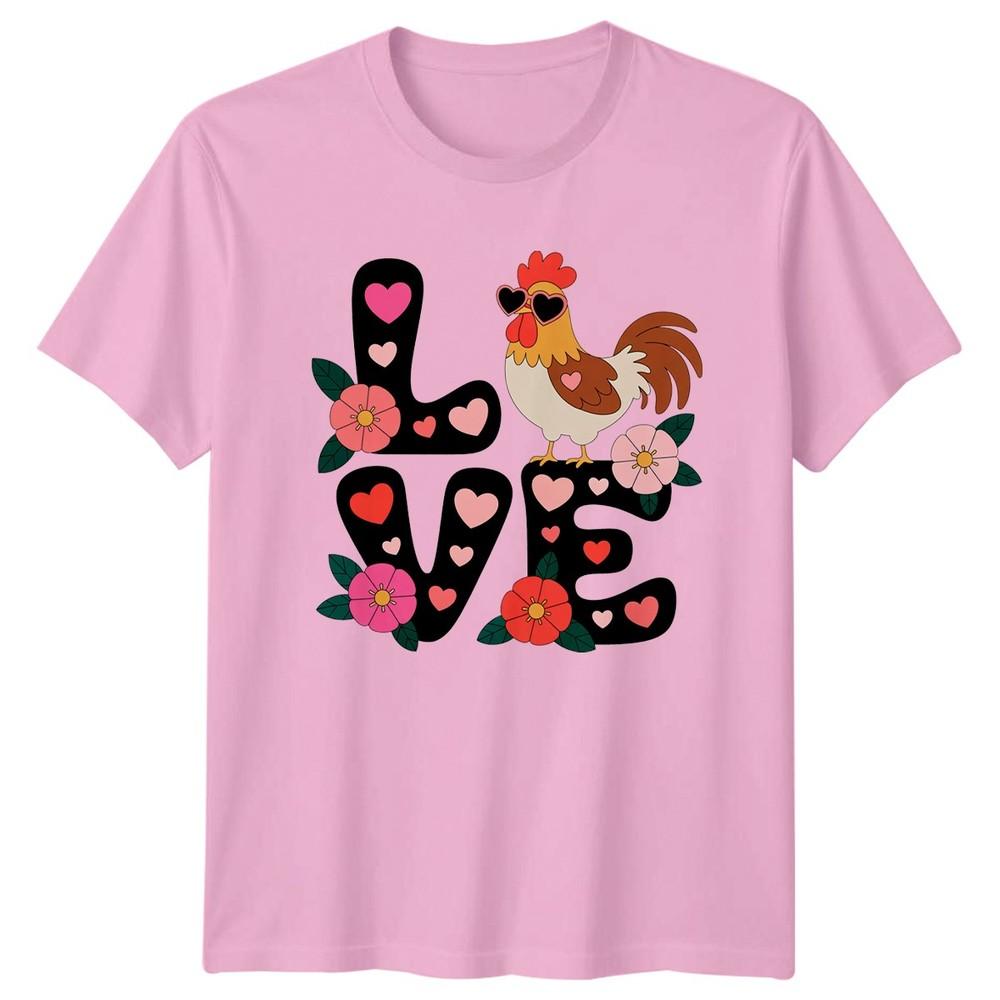 Love TShirt Chicken RoUnisexce Valentines Day Gift For Him And Her