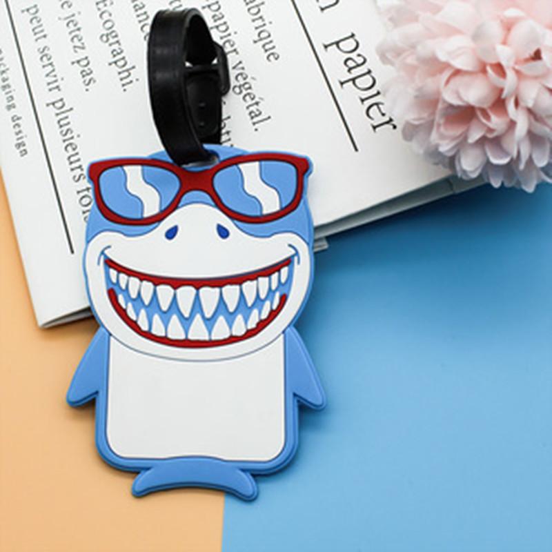 Travel Accessories Creative Baggage Boarding Luggage Tag Animal Cartoon Silica Gel Suitcase ID Address Label Holder Portable