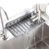 New Silicone Faucet Drain Pad Side Hole Sink Drain Mat Slope Drainage Dishwashing Sink Water Barrier Pad Square Shape