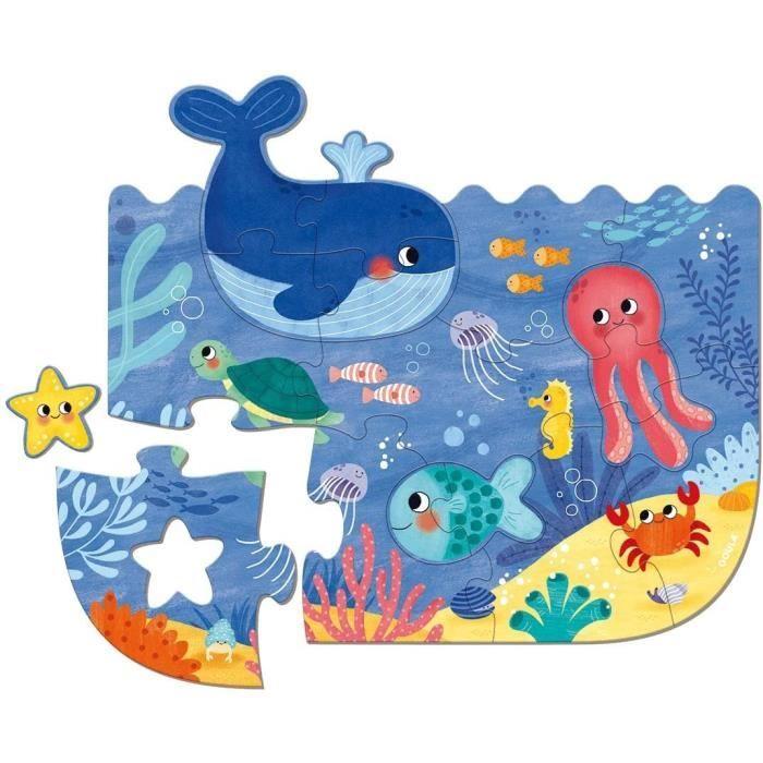 XXL Puzzle - Ocean - GOULA - 4 Pieces - 60 X 52 Cm - For Babies from 24 Months To 2 Years