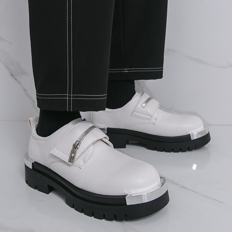 

Men s casual leather shoes large size new men s foot loafers fashion trend platform big head shoes 46