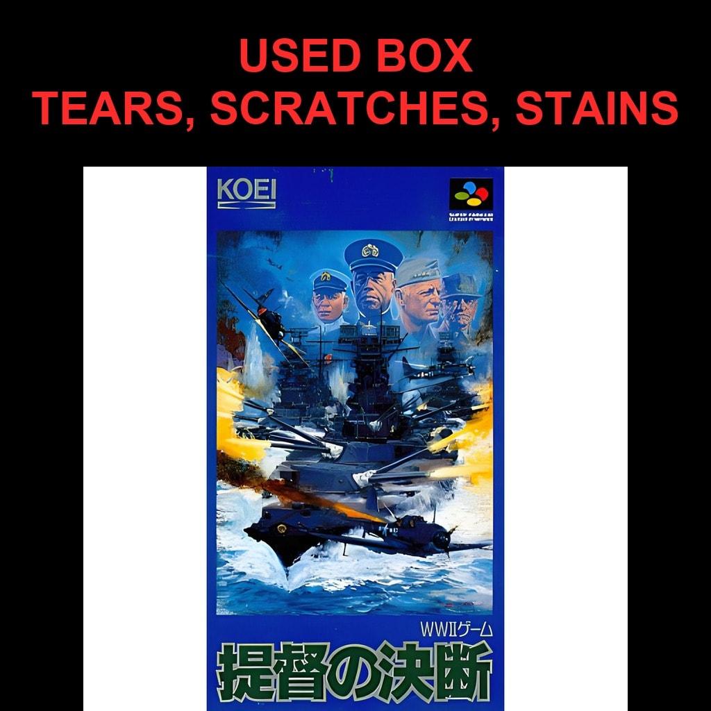 Used P.T.O.: Pacific Theater of Operations (Teitoku No Ketsudan) SFC SNES Super Famicom SHVC-TK Tested Working Nintendo Strategy Koei NTSC-J Cartridge