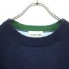 LACOSTE wool One-point logo crazy pattern Long sleeve sweater multicolor Men's Used