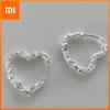 BF CLUB 925 Sterling Silver Heart Hoop Earrings For Women Girl Sexy Fashion Trendy Jewelry Gift Party Wedding Pendientes Mujer
