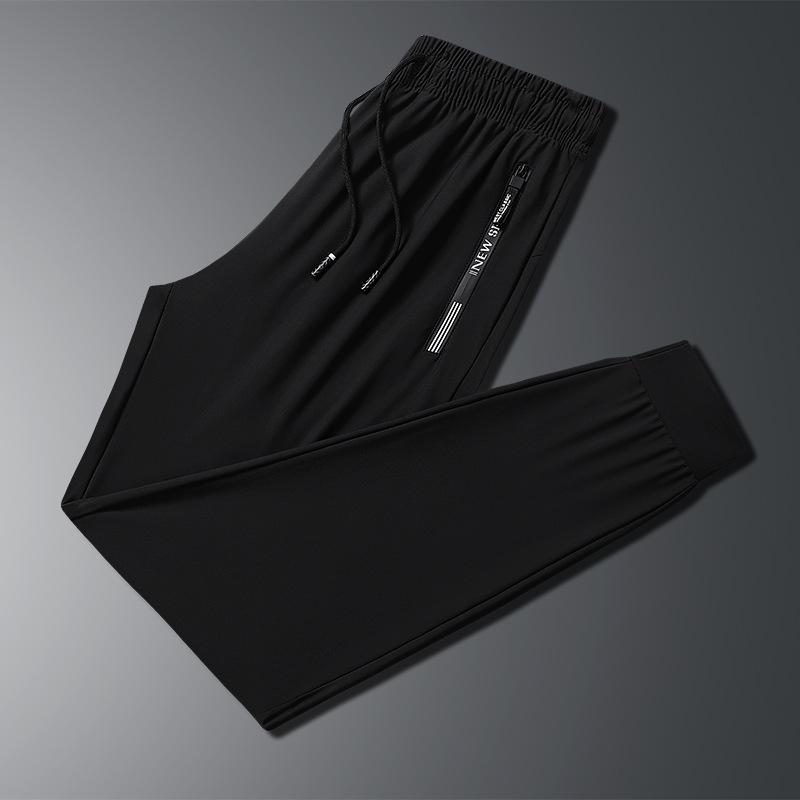 Ice Silk Pants Men's Summer Sports Quick-drying Thin Casual Pants Stretch Straight Plus Size Men's Trousers