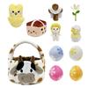 Cow Easter Basket Plush Toy With Pp Cotton For Holiday Gift And Decor