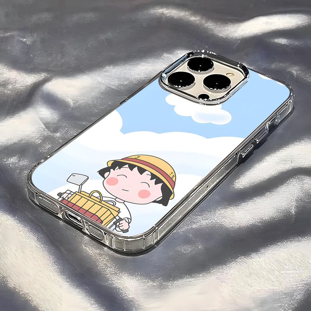 Chibi Maruko-chan Phone Case For IPhone 17 Pro Max 16 15 14 Pro Max IPhone 13 Pro Max 11 Plus Transparent Cover