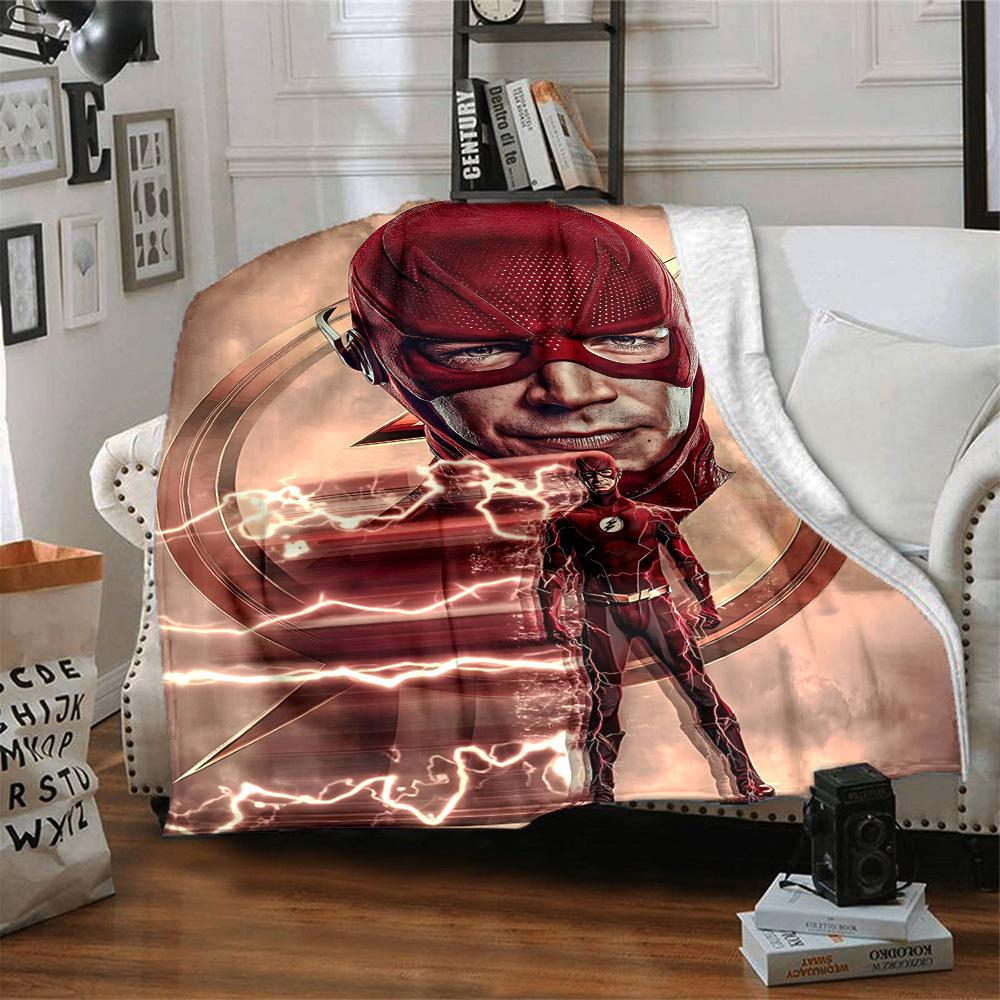 1pc Flash Superhero Blanket Lightweight Flannel Throw For Sofa, Bed, Travel, Livingroom, Office, Couch, Chair, And Bed