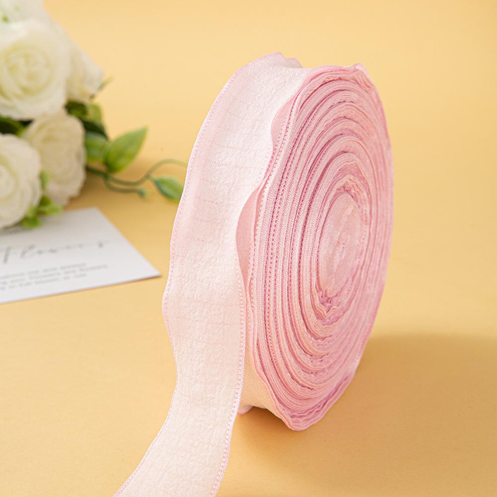 

2.5cm Fresh Pleated Ruffle Bow Woven Ribbon