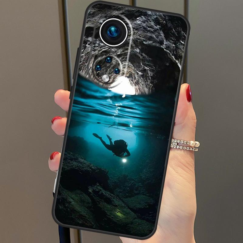 Scuba Diving Diver For Huawei P30 Pro P20 P40 Nova 5T 9 P Smart Z 2021 Case Coque For Honor 8X 9X 10i 50 Lite