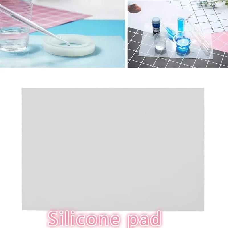 Silicone Pad Clear Mat Resin Pad Craft Tool High Temperature Resistance Sticky Plate Jewelry Making Tool
