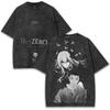 ReZERO Subaru Echidna T-shirt for Men's Clothing Anime Vintage Washed Oversized T Shirt Summer Short Sleeve Cotton Tees Tops