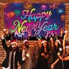Cartoon Photo Background Banner Festive Happy New Year Decorations  Home Party Decor