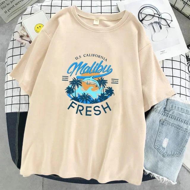 2025 Women's Casual Loose-Fit European & American High Street Printed Short Sleeve T-Shirt Trend Top