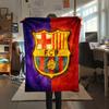 Barcelona team logo,pattern Flannel Blanket, High quality Comfortable for All Seasons, Home Decor, Warmth and Comfort, Perfect for Gifts.