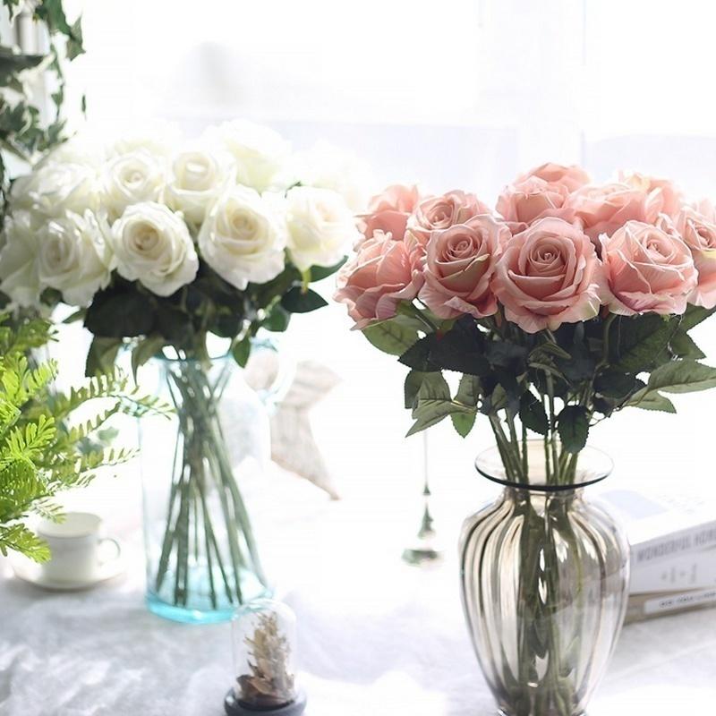 Home Decor künstliche gefälschte Rosen Flanell Blume Brautstrauß Hochzeit Party