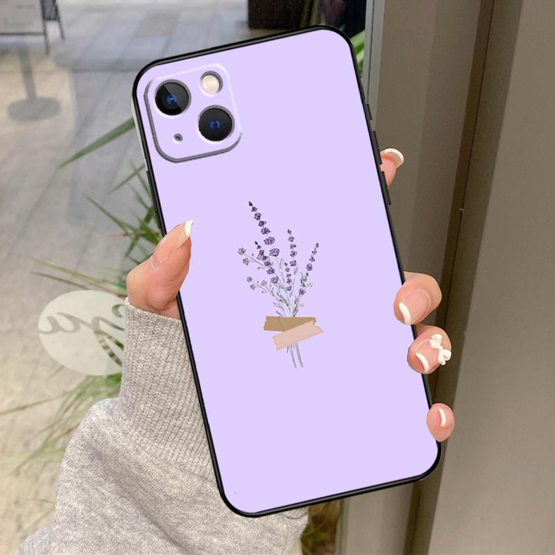 

Фиолетово-лавандовый чехол с цветами для iPhone 17 Pro Max 15 14 13 12 11 16 Pro Max Plus 12 13 Mini 16e 17 Air Задняя крышка iPhone 12Pro MAX