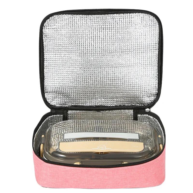 Camping Picnic Insulated Lunch Box-Oxford Cloth+Aluminum Foil Cold Food Cooler Thermal Bag Handbag, Men Women Travel Portable