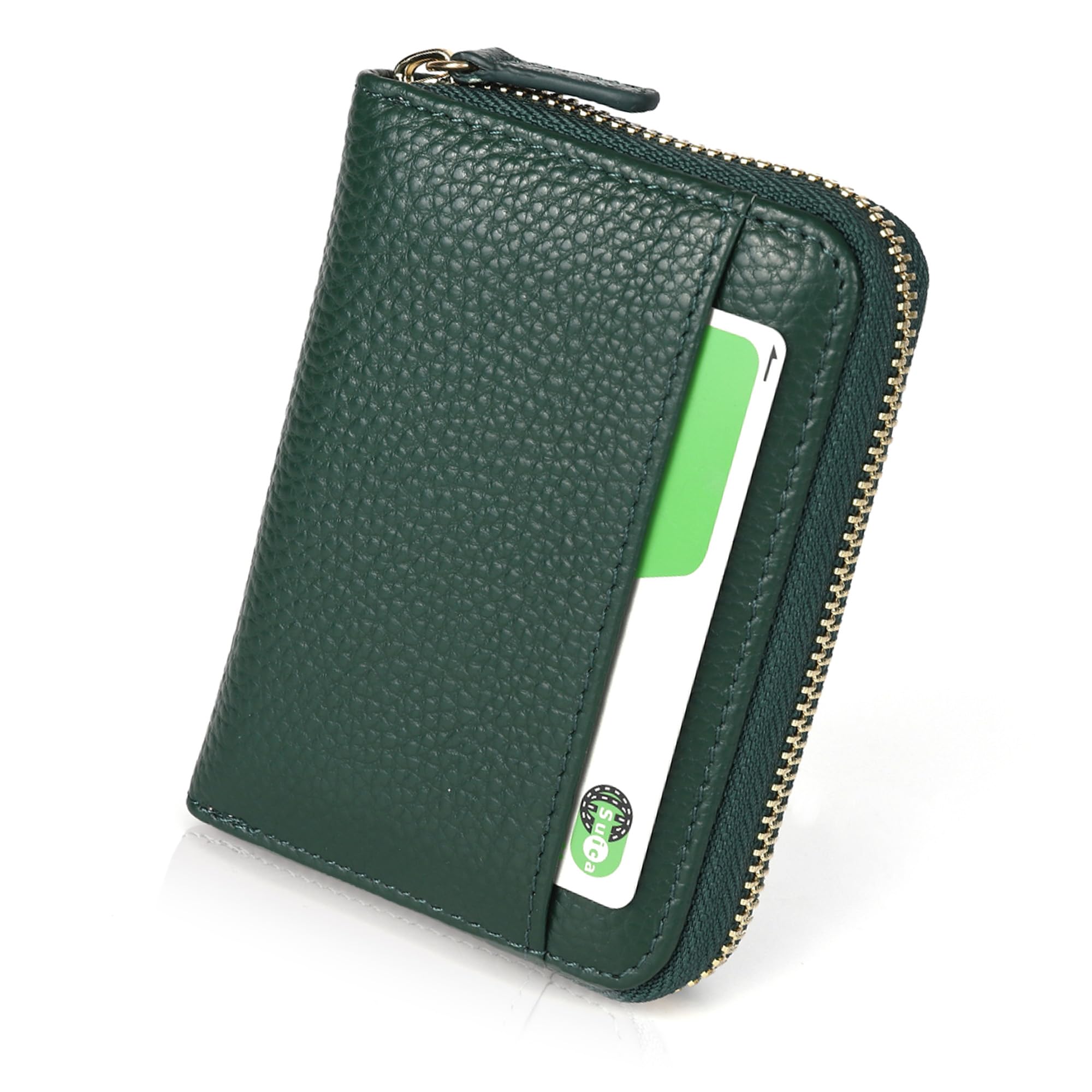 

LASIEM Компактный Мини Оригинальный Легко Хранить Большой Кошелек для Монет Зеленый Женский, Кожа, Отделения для Купюр, Дизайн Бифолд, Гармошка-Фри, Защита от Скимминга, Вместительный,