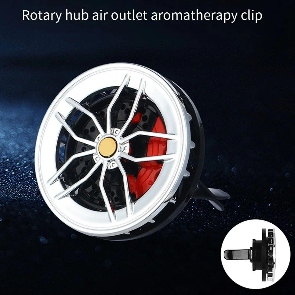 Car Aromatherapy Vent Clip Rotating Wheel Hub 90-Day Long-Lasting Volatile Interior Air Conditioning Decoration
