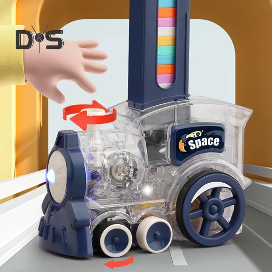 Domino Train Toy for Kids Ages 3-12 Automatic Electric Building And Stacking Domino Blocks with Music Educational Learning Toy for Autistic Christmas