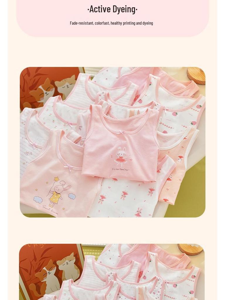 Clearance: Girls' Thin Sleeveless Summer Top, Children's Development Innerwear, Modal Fabric