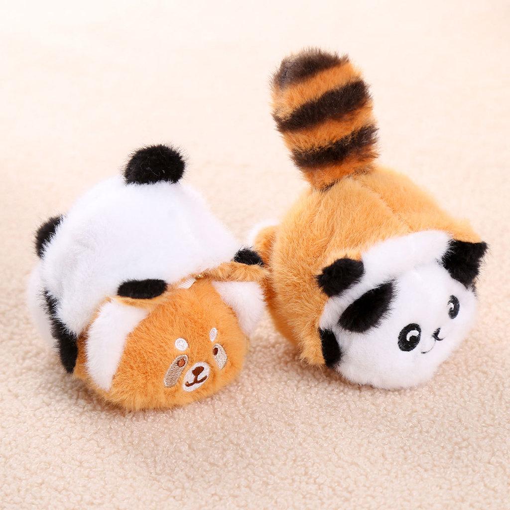 Plush Panda Keychain With Reversible Design For Girls And Bag Accessories