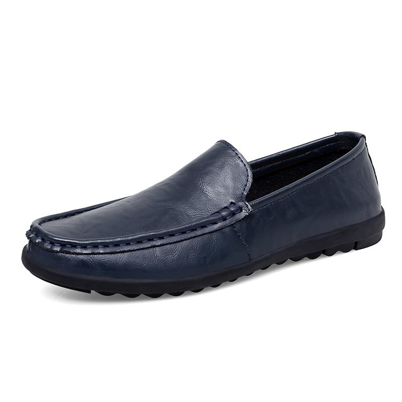 Men's British Fashion Business Casual Leather Shoes Comfortable Soft Soles Lazy Person's Driving Shoes Male Breathable Loafers