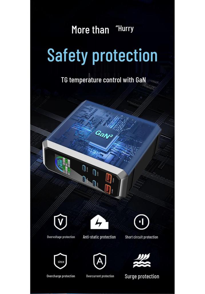 240W GaN Charger: Multi-Port USB Fast Charging Station for Laptops & Phones