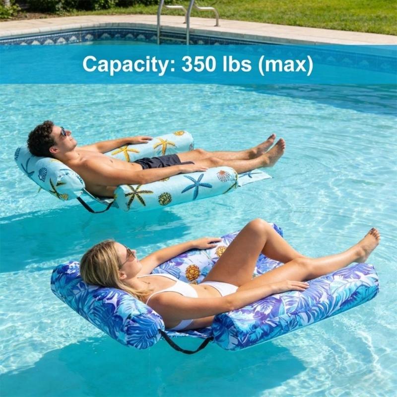 Foldable Inflatable Lounge Chair For Pool Beach And Lake With Thick Oxford Fabric And Leak Proof Valves Detail