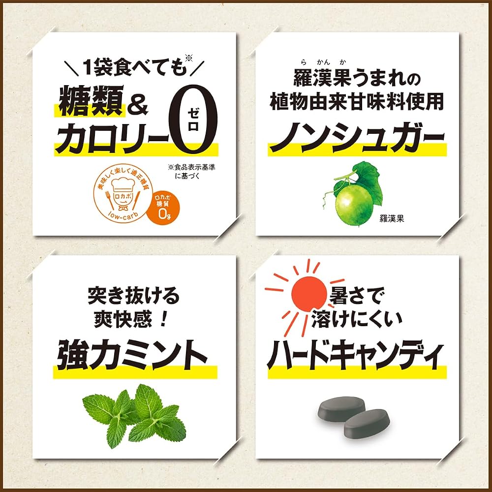 Rakanto Zero Calorie Cough Drops Black Menthol 100g