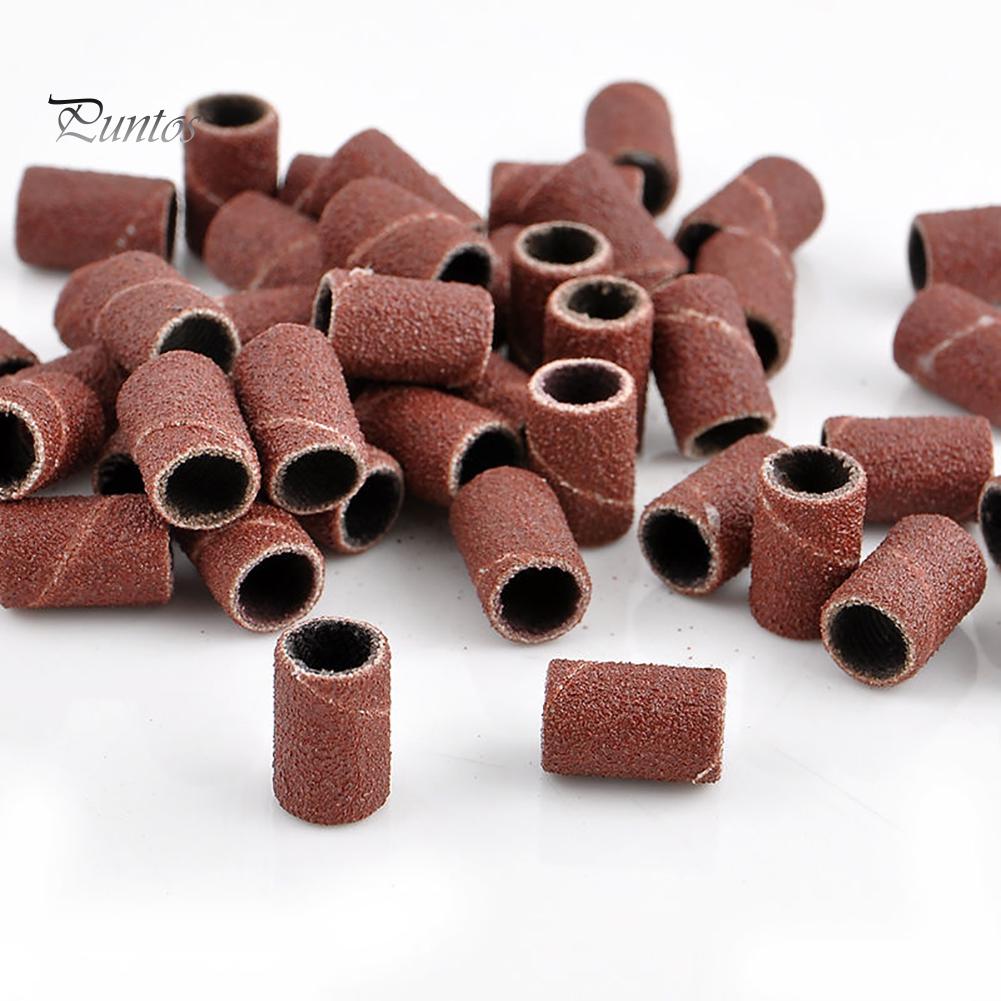 Punti Nail Art 100 Pezzi Buffer Abrasivo Banda Punte per Macchina Lima Trapano Anello Abrasivo Strumento
