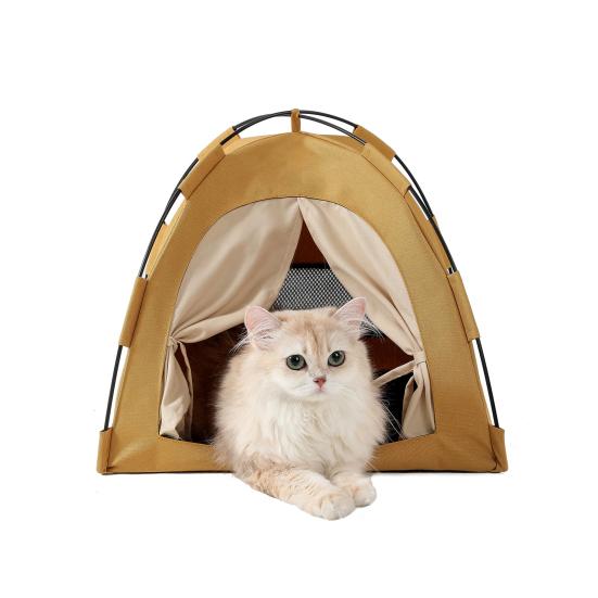 Přenosný kočičí stan Pop-up stan pro domácí mazlíčky Omyvatelný Vodotěsný Úkryt s podložkou Prodyšná síťovina pro kočky a malé psy do interiéru i exteriéru