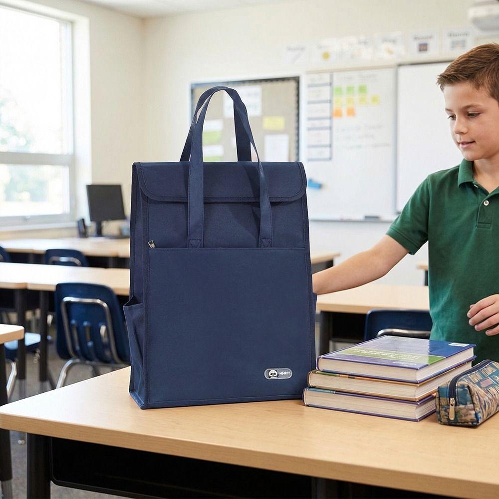 Durable Tote Bag Double-Layer Shoulder Handbag Casual Student Tutorial Bag  Document