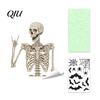 Waterproof Window Stickers Halloween Glow-in-the-Dark Cling, Spooky Ghost Skeleton Glass Sticker, Clings Static Decal for Holiday Party Home Decor