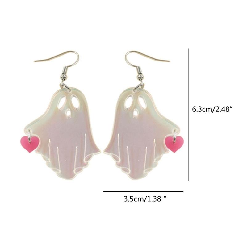 Novelty Acrylic Specter Earrings Holiday Party Favor Decoration Supply Colorful Specter Charm Stud Earring Jewelry Gift