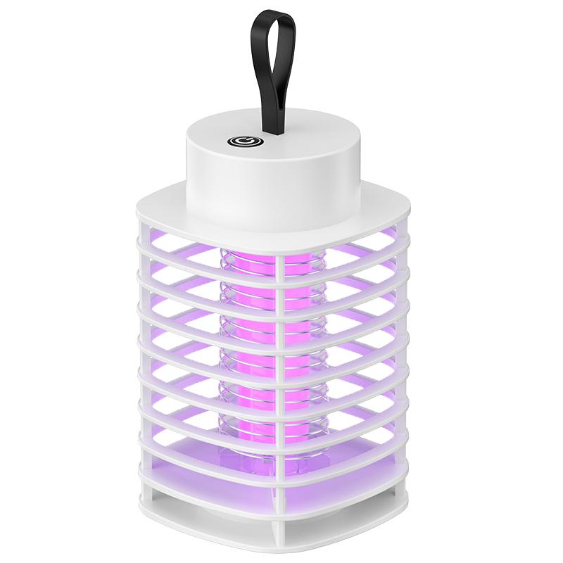 USB Rechargeable Silent Mosquito Killer Lamp, Portable Electronic Insect Trap for Indoor Bedroom Outdoor Camping Pest Control Light