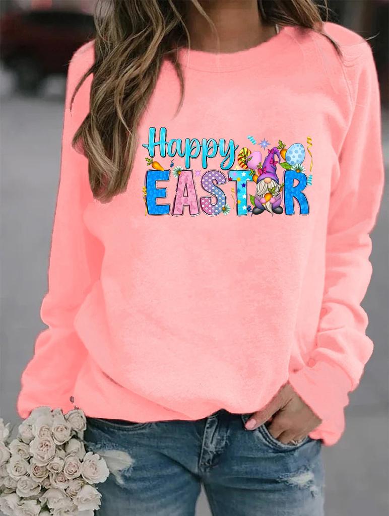 Wintermodisches Sweatshirt für Damen mit Rundhalsausschnitt und langen Ärmeln, mit einem Mix aus beliebten Mustern