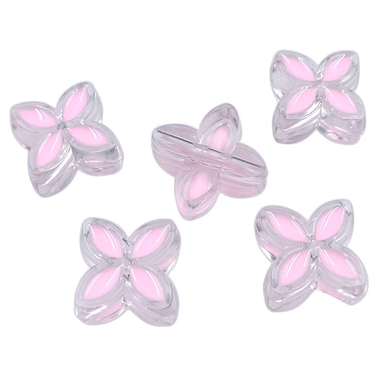 Cross Hole 5pcs Acrylic Fashion for Bracelet Butterfly/Four-leaf Clover Beads DIY Handmade Materials Painting Oil Necklace Making